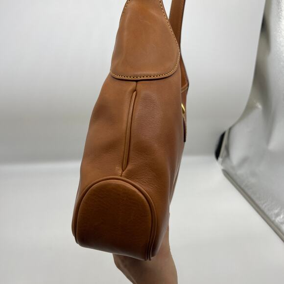 Dooney & Bourke Florentine Leather Crescent Hobo Brown Natural - Picture 4 of 16